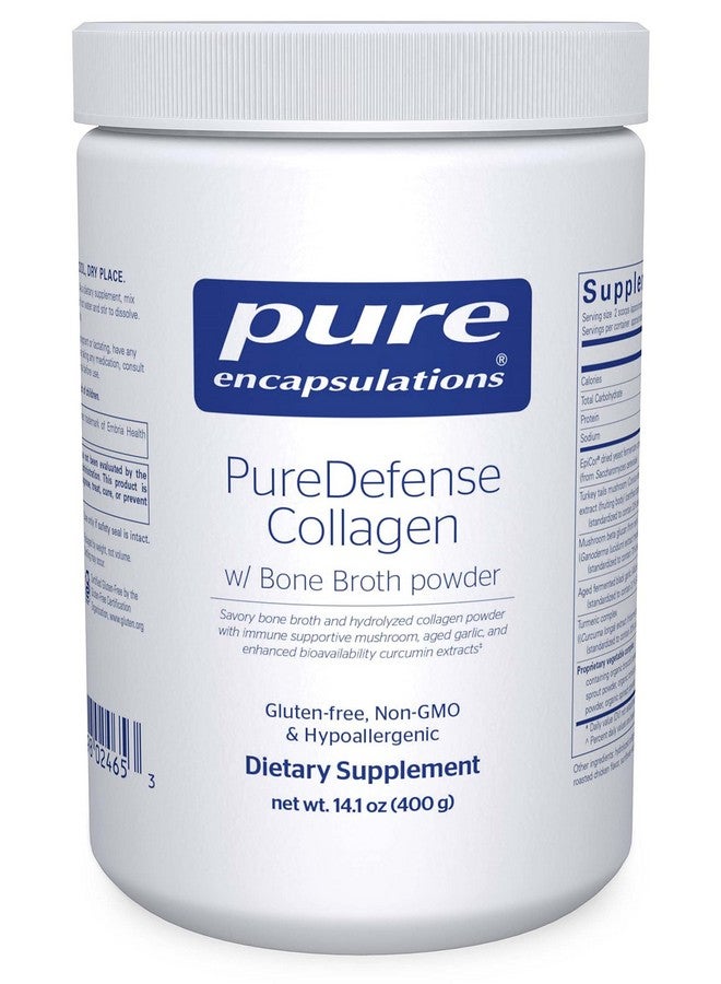 Pure Encapsulations بروتين الكولاجين من بيور إنكابسوليشنز مع مرق العظام | مرق عظام لذيذ ومسحوق كولاجين مهدرج مع فطر، ثوم قديم، ومستخلصات كركم محسنة حيوياً | 14.1 أونصة - Image 1