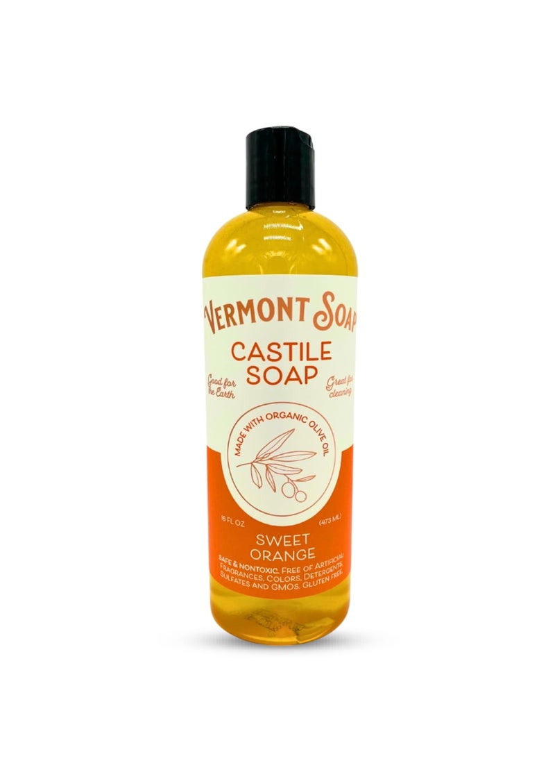 vermont soap - Vermont Orange Castile Soap Gentle Liquid Soap for Sensitive Skin  Natural Body Wash Organic Hair Shampoo for Oily Hair Aloe Castile Soap for Men  Women  16 Oz - Image 1