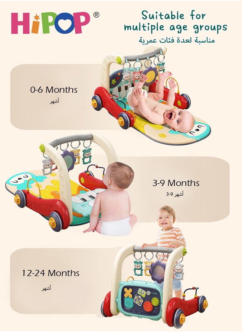 HIPOP - 2 In 1 Baby Gym Play Mats,Baby Toys Kick and Play Piano Gym Activity Center For Infants,Baby Walker Fitness Rack - Image 1