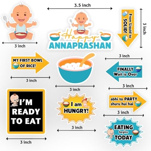 Suruchi Strokes Annaprashan Theme Cake Topper | First Rice Ceremony Cake Decoration Set For Baby Boy Rice Feeding Ceremony Party - Image 2