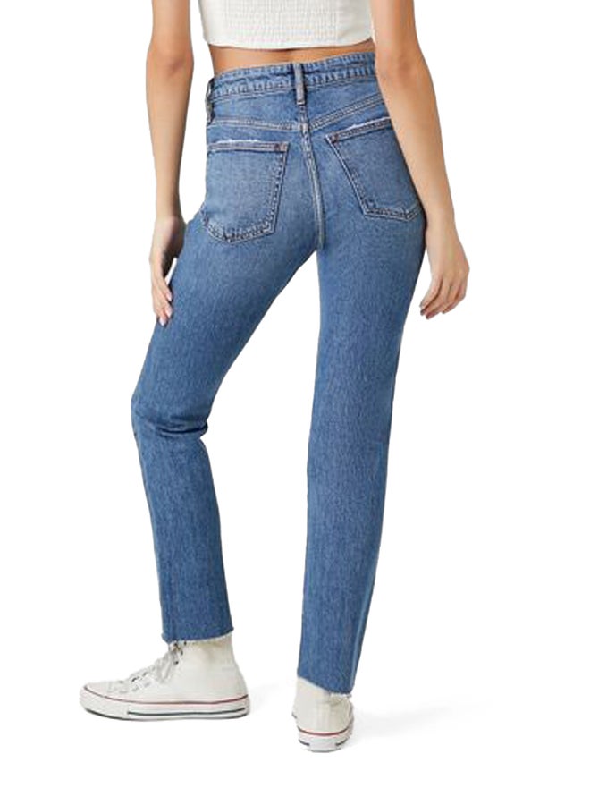 FOREVER 21 جينز مستقيم من الدنيم المطاطي  - Image 4