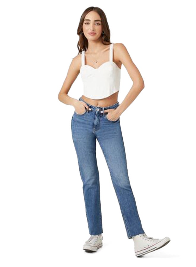 FOREVER 21 جينز مستقيم من الدنيم المطاطي  - Image 5