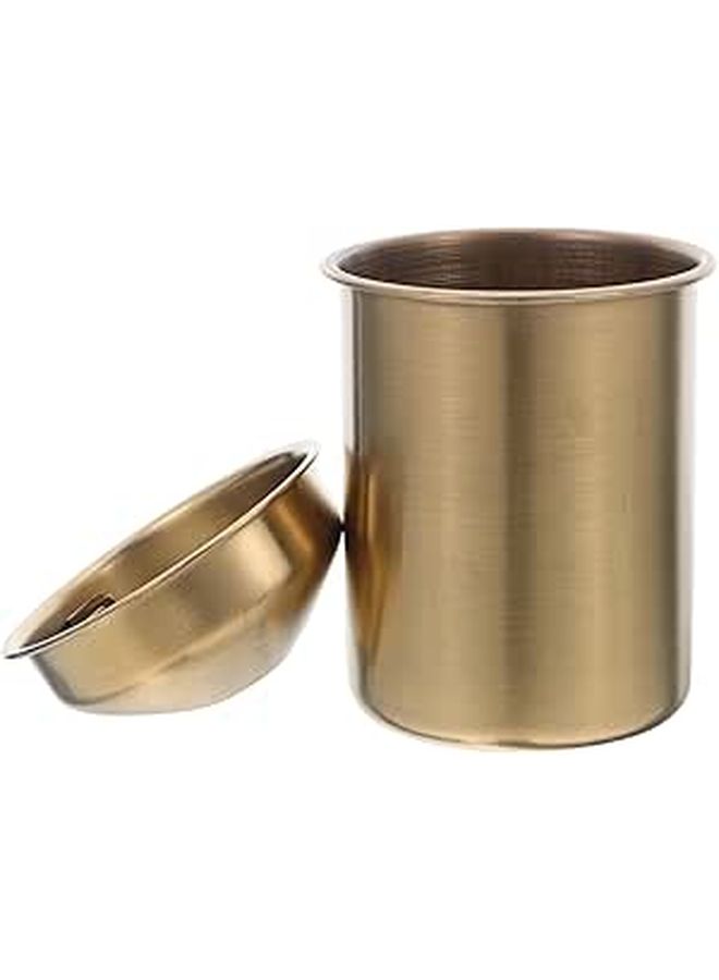 Artibetter Stainless Steel Portable Smokeless Ashtray With Lid For Camping Garden Office Silver - Image 1