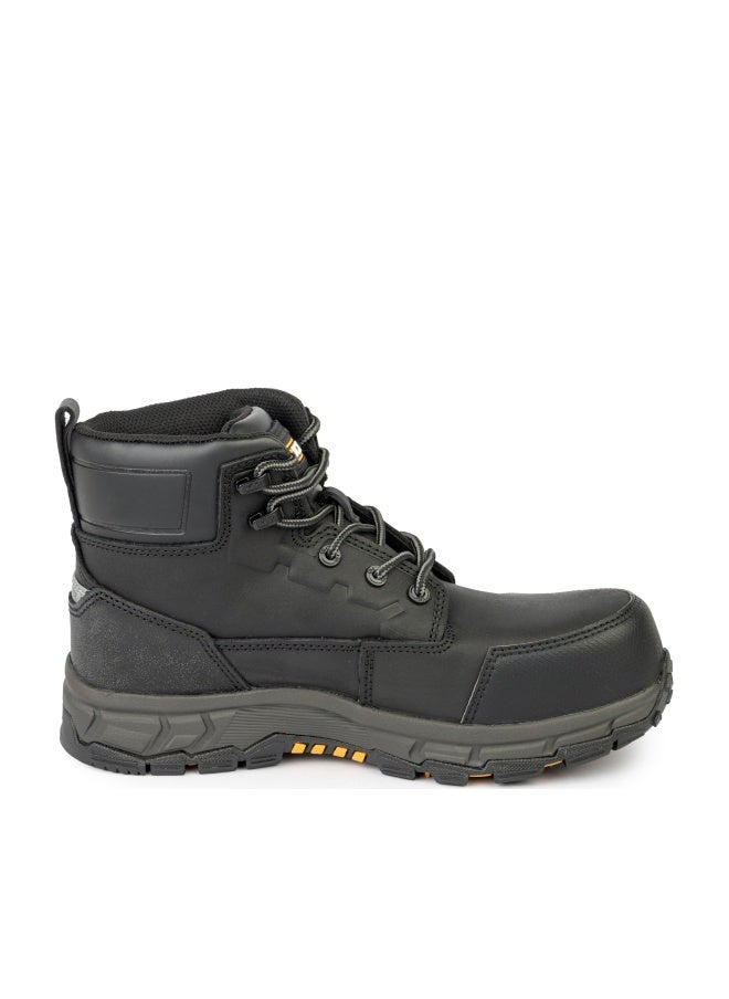 جيه سي بي حذاء أمان كلاسيكي هجين للرجال بطول ٦ بوصات، طراز JCB-004B | مقدمة مركبة - مقاوم للماء والزيت والحرارة والانزلاق والثقب، حاصل على شهادة ASTM F2413-18، لون EH - أسود - Image 1