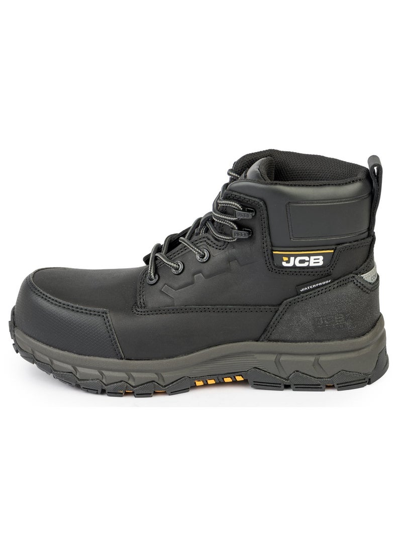 JCB Classic Hybrid 6" Safety Boots for Men JCB-004B | Composite Toe – Waterproof, Oil, Heat, Slip & Puncture Resistant, ASTM F2413-18 Certified, EH – Black - Image 2
