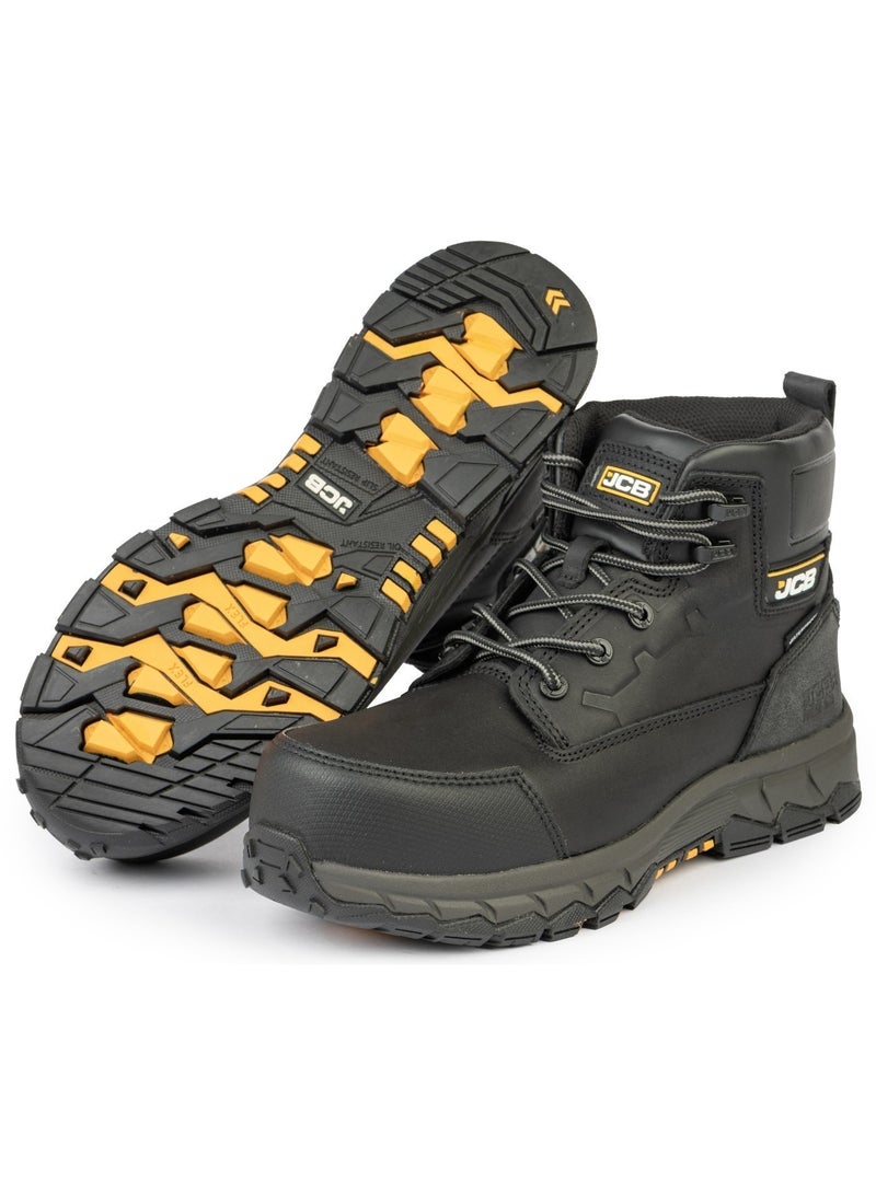 JCB Classic Hybrid 6 Inch Safety Boots for Men JCB-004B | Composite Toe – Waterproof, Oil, Heat, Slip & Puncture Resistant, Certified Safety Shoe, EH – Black - Image 4
