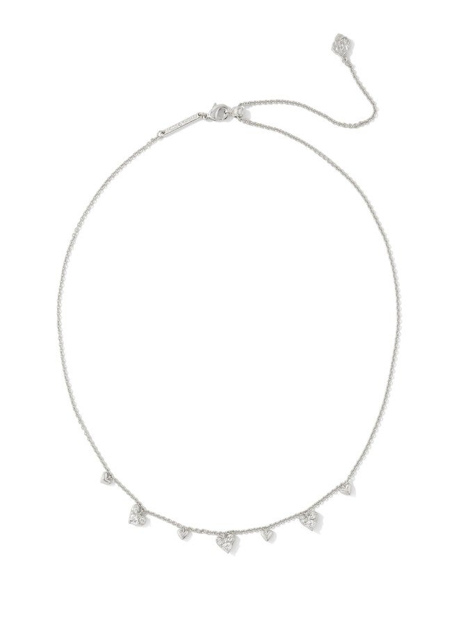 كيندرا سكوت قلادة كيندرا سكوت هافن هارت كريستال تشوكر فضية اللون مرصعة بالزركون الأبيض، مقاس واحد - Image 2