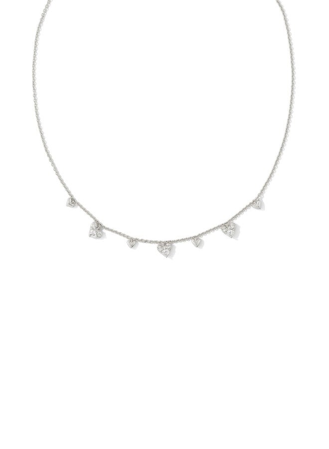 كيندرا سكوت قلادة كيندرا سكوت هافن هارت كريستال تشوكر فضية اللون مرصعة بالزركون الأبيض، مقاس واحد - Image 1