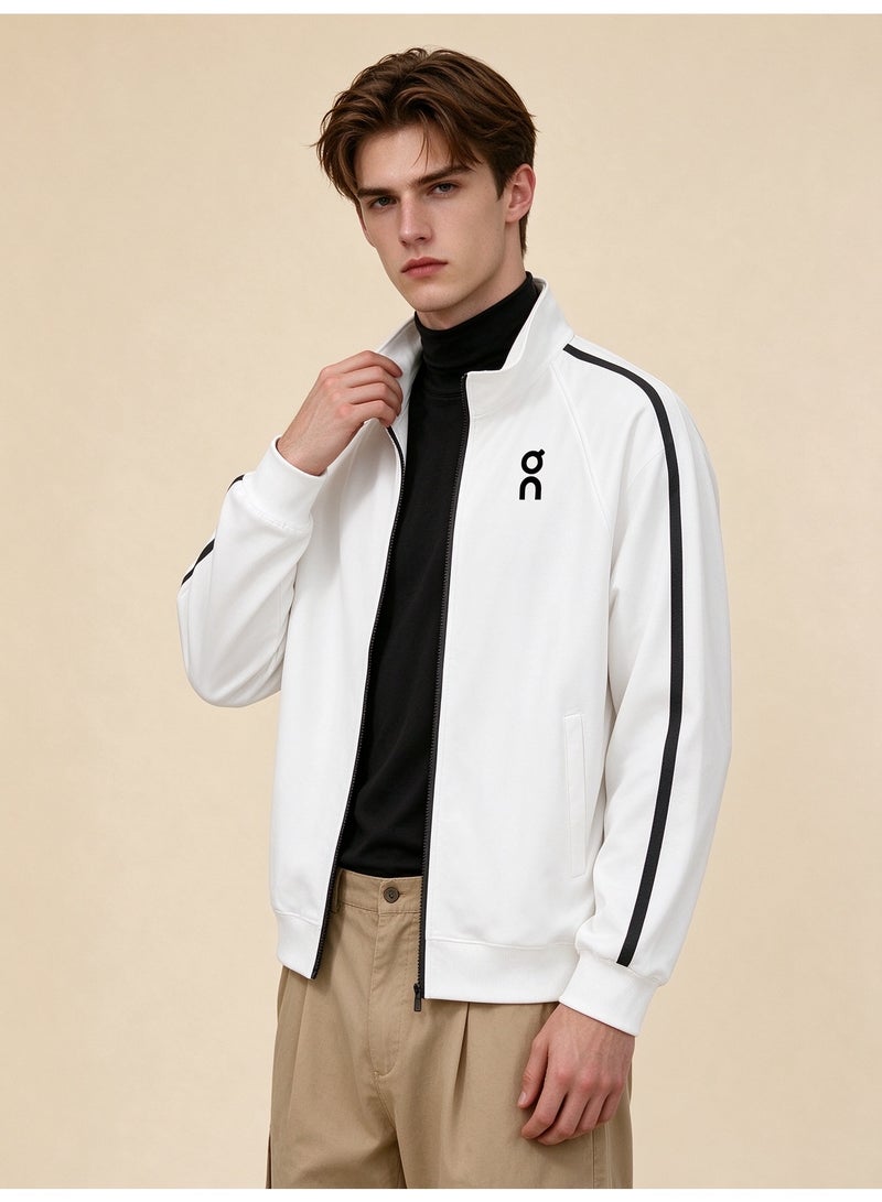 On Running Unisex Stand-Up Collar Zipper Jacket, White - Image 5