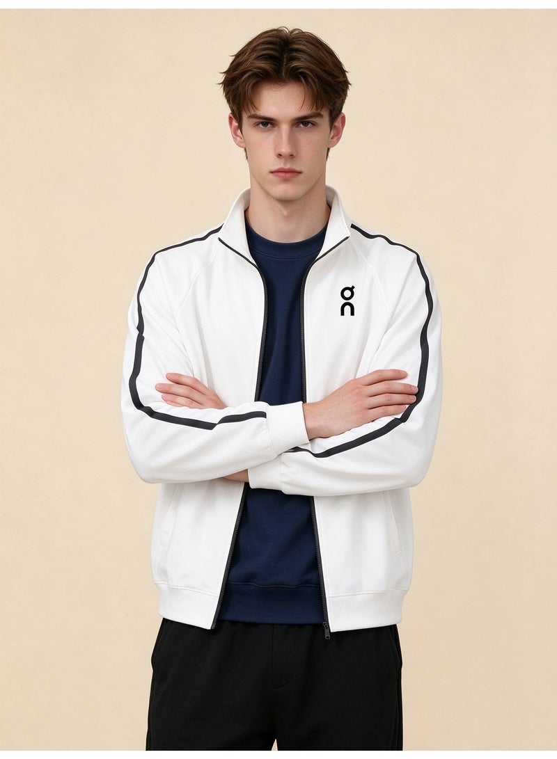 On Running Unisex Stand-Up Collar Zipper Jacket, White - Image 2