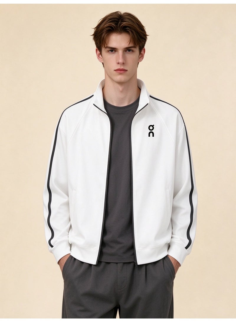 On Running Unisex Stand-Up Collar Zipper Jacket, White - Image 1