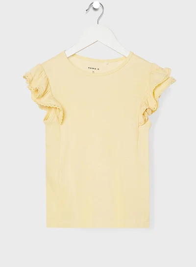 NAME IT Kids Lace Sleeve Trim Top