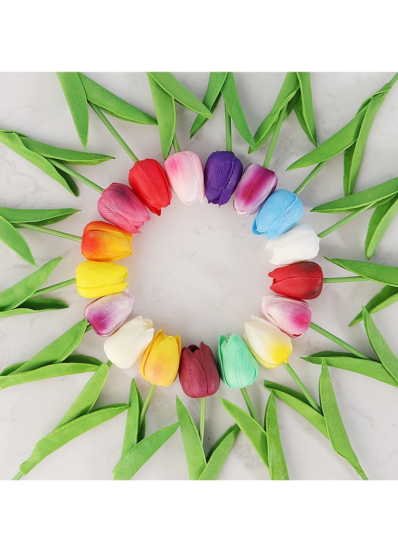 AROAQ Artificial Tulips Fake Flowers, Natural And Realistic Artificial Tulips Bouquet Silk Flowers, Real Touch Tulips For Home Table Decoration ,office, Wedding Party, (White ) - Image 3