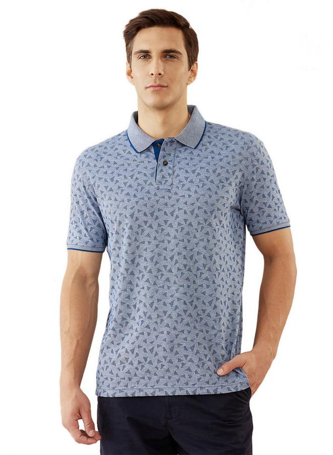 Fahrenheit Textured Print Polo T-shirt - Image 1