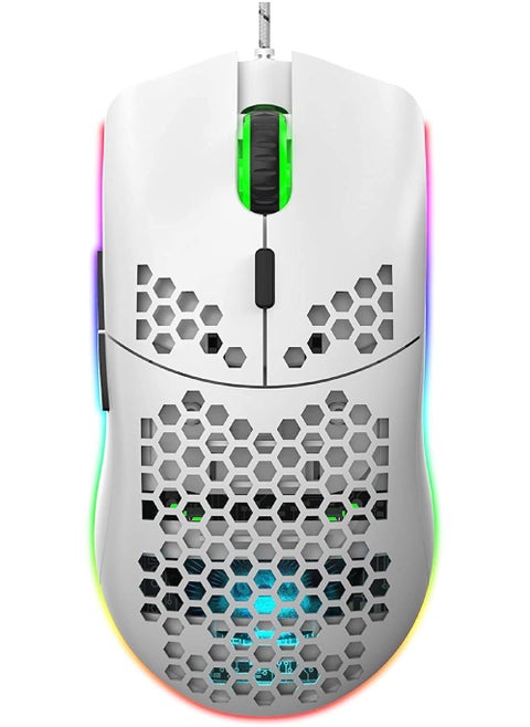Gaming Mouse,Gaming Mice Honeycomb Hollow Design Ergonomic Wired Mouse with RGB Backlight,up to 8000 DPI,RGB Gaming Mouse for Mac, Laptop,Computer,PC