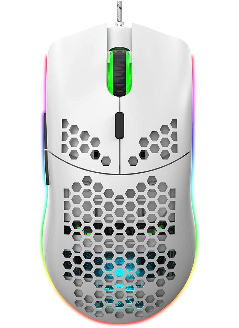 Gaming Mouse,Gaming Mice Honeycomb Hollow Design Ergonomic Wired Mouse with RGB Backlight,up to 8000 DPI,RGB Gaming Mouse for Mac, Laptop,Computer,PC