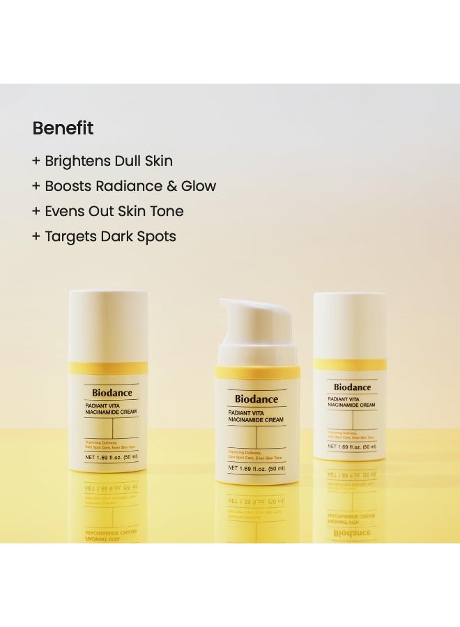 بيودانس BIODANCE Radiant Vita Niacinamide Cream, Brightening, Dark Spot Correcting Facial Moisturizer, Korean Skincare, Stocking stuffers for teen girls | 1.69 fl.oz, 50ml - Image 5
