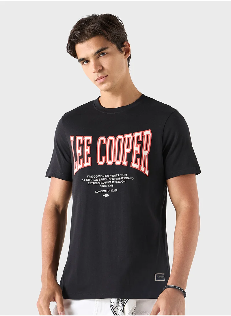 Lee Cooper Lee Cooper Logo Print T-shirt with Crew Neck and S
