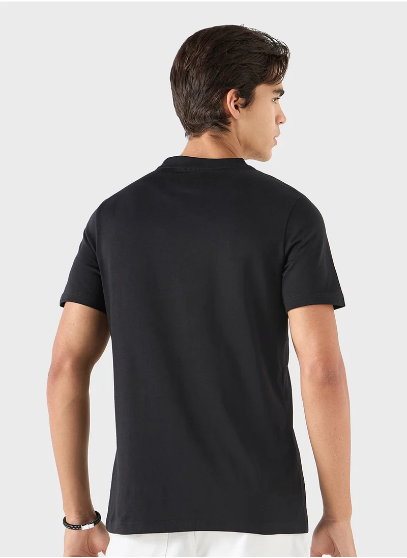 Lee Cooper Lee Cooper Logo Print T-shirt with Crew Neck and S