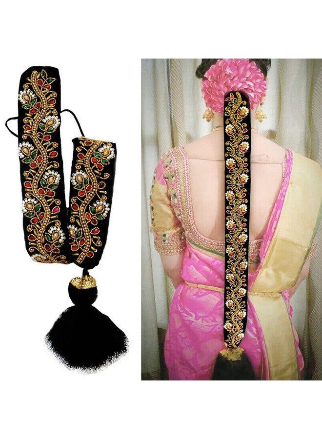 THANUS CRAFT THANU'S CRAFT Maggam work jada Bharatanatyam poola jadalu kunjalam Billalu set braid hair extensions (braid hair extension) - Image 1