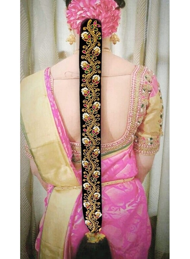 THANUS CRAFT THANU'S CRAFT Maggam work jada Bharatanatyam poola jadalu kunjalam Billalu set braid hair extensions (braid hair extension) - Image 2
