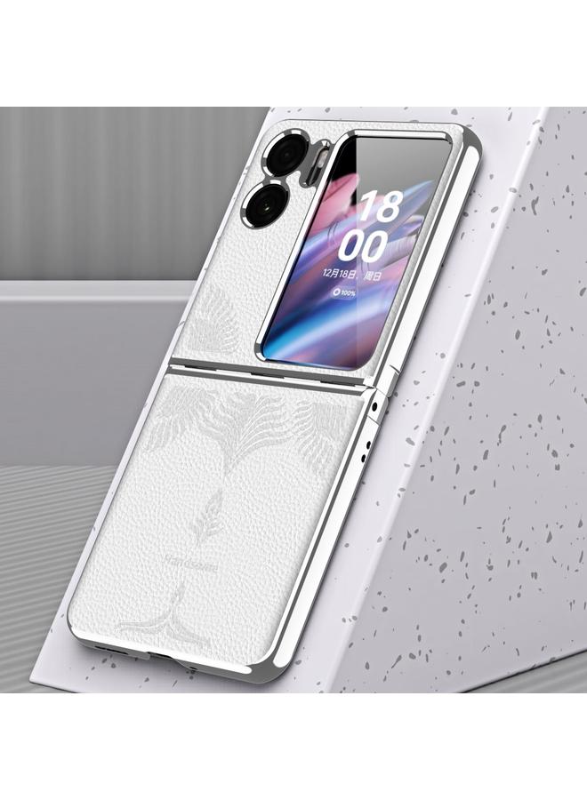 S-TOP Case For OPPO Find N2 Flip Litchi Pattern Electroplating Frame Embossed Phone Case - Image 5