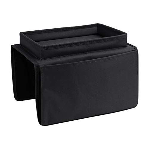 Holiberty Sofa Armrest Organizer with Cup Holder Tray Chair Arm TV Remote Holder for Recliner Couch Armchair Caddy Bedside Storage Pockets Bag for Cellphone Tablet Book Magazines Drinks Pouch - Image 4
