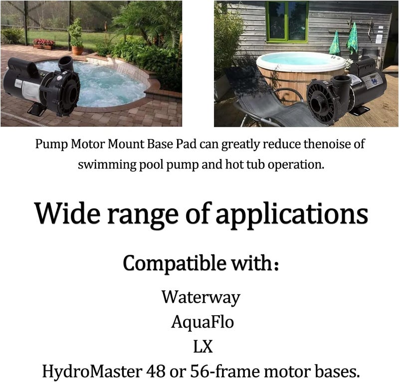 Swess Pool Pump Pad AntiVibration Hot Tub Pump Motor Mount Base Pad for Quiet Effectively Reduce Noise 95 Rubber - Image 4