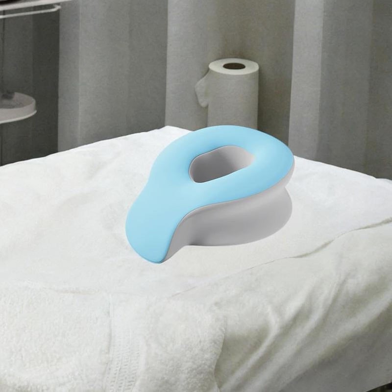 predolo Face Down Pillow Salon Massage Pillow Relax Removable Cover SPA Massage Pillow Face Massage Pillow SPA Airplane Trip Home, Blue Grey - Image 4
