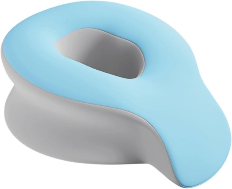 predolo Face Down Pillow Salon Massage Pillow Relax Removable Cover SPA Massage Pillow Face Massage Pillow SPA Airplane Trip Home, Blue Grey - Image 1