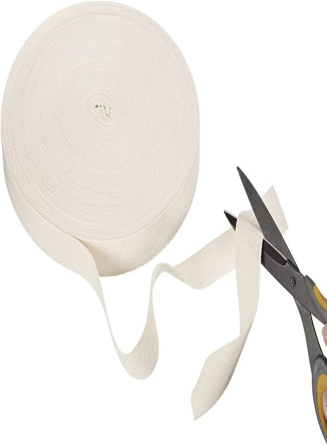Mkono Twill Tape Ribbon Soft Natural Herringbone Webbing Tape Roll Twill Tape Ribbon Bias Binding Tape for DIY Crafts Sewing Knit, (50 MMX 20 Meter, Ivory) - Image 4