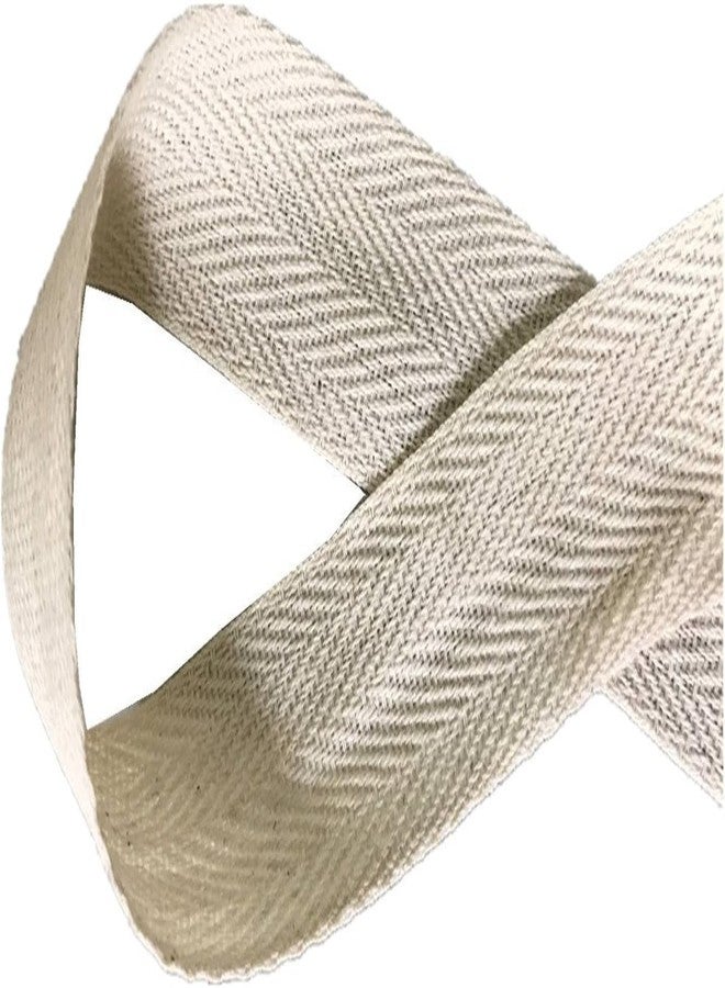 Mkono Twill Tape Ribbon Soft Natural Herringbone Webbing Tape Roll Twill Tape Ribbon Bias Binding Tape for DIY Crafts Sewing Knit, (50 MMX 20 Meter, Ivory) - Image 3