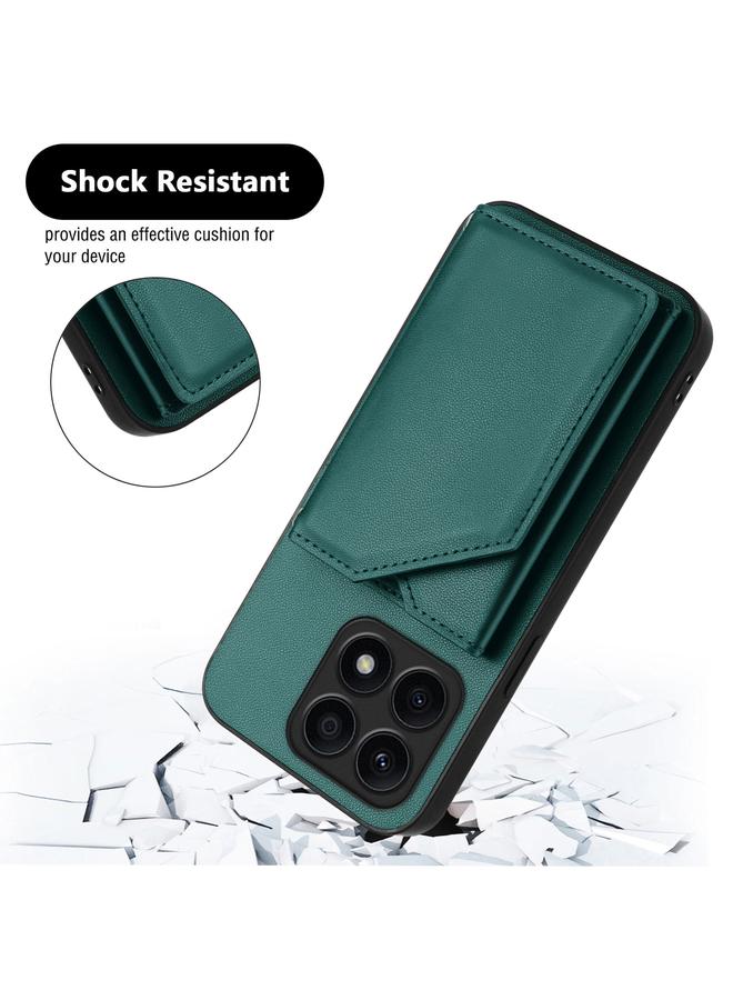 اس-توب جراب لهاتف Honor X8A بملمس جلدي وأربعة فتحات للبطاقات مع حزام معصم - Image 3