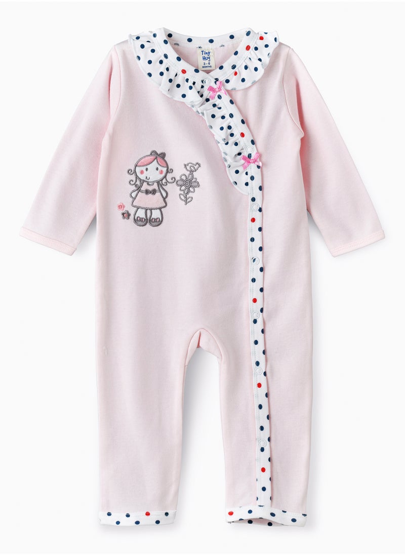 Tiny Hug Baby Girls' Cotton Knit Sleepsuit  - Image 1