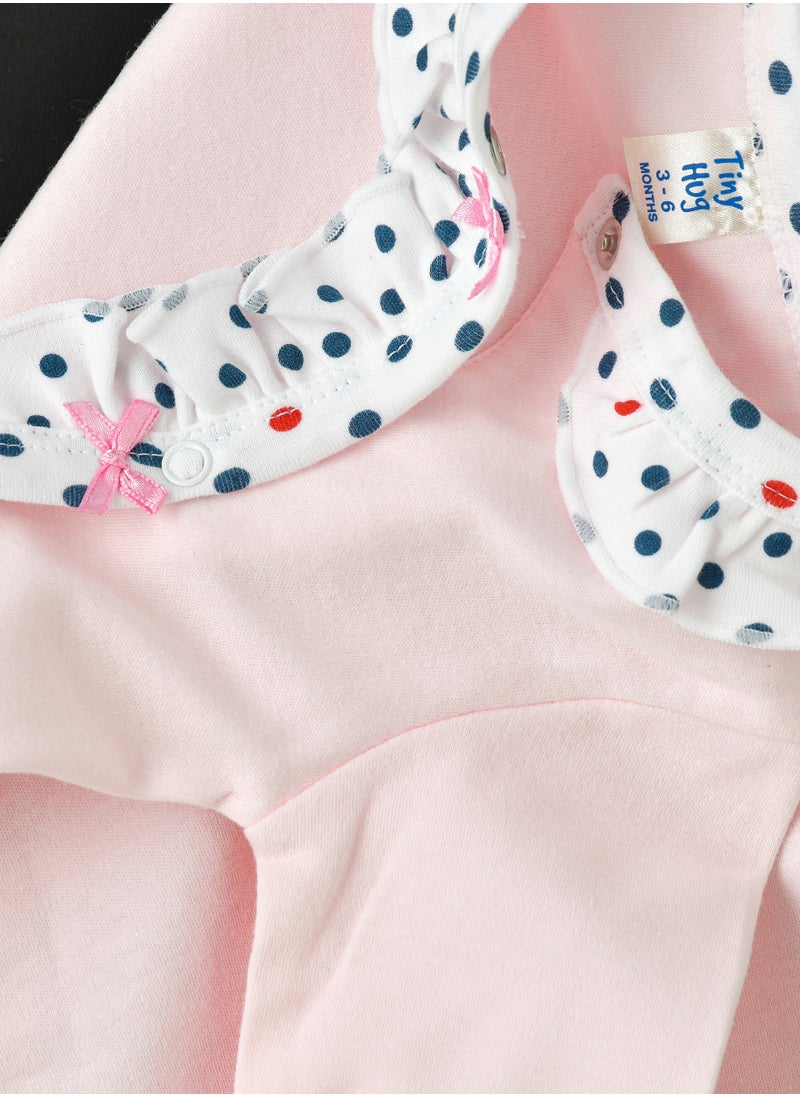 Tiny Hug Baby Girls' Cotton Knit Sleepsuit  - Image 4