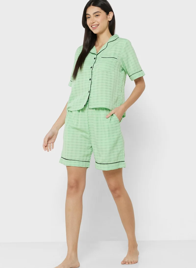 ELLA Self Stripe Pyjama Set