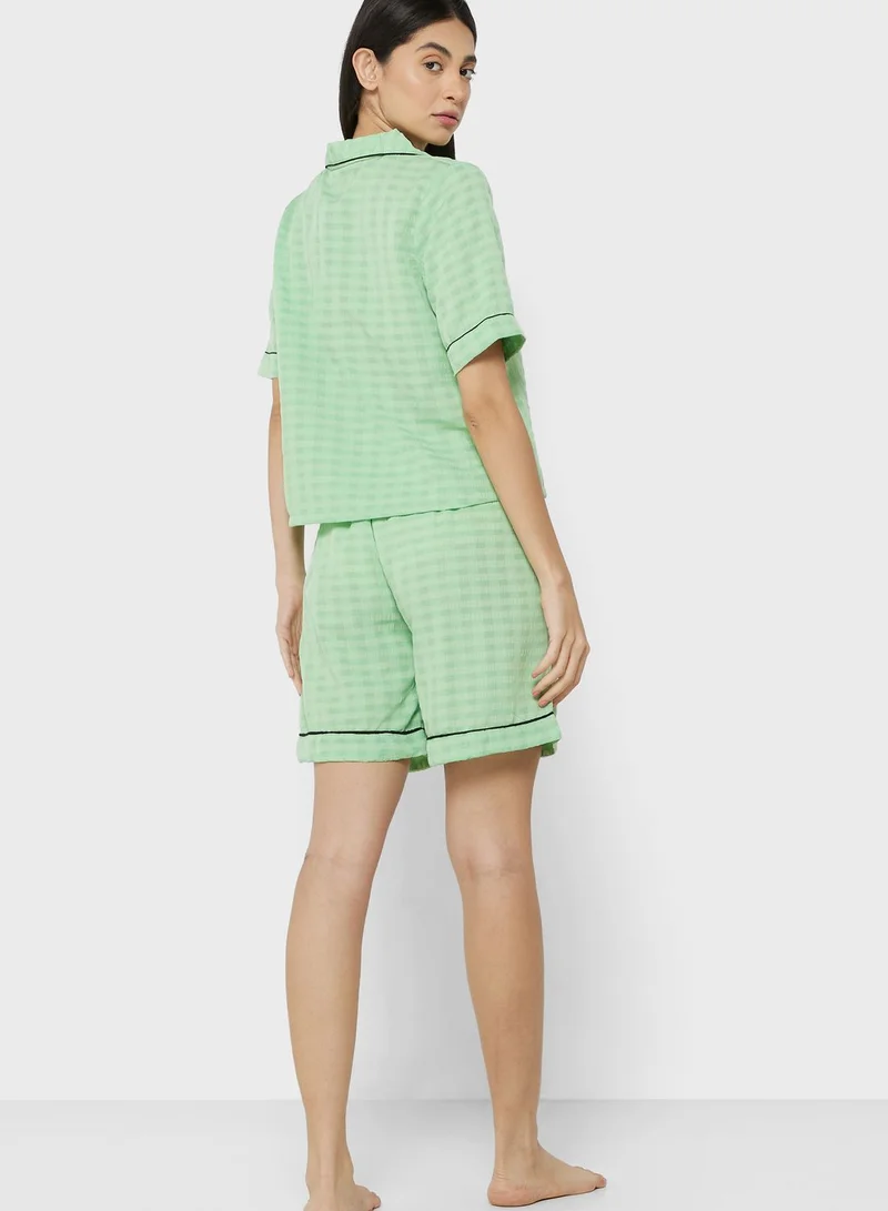 ELLA Self Stripe Pyjama Set