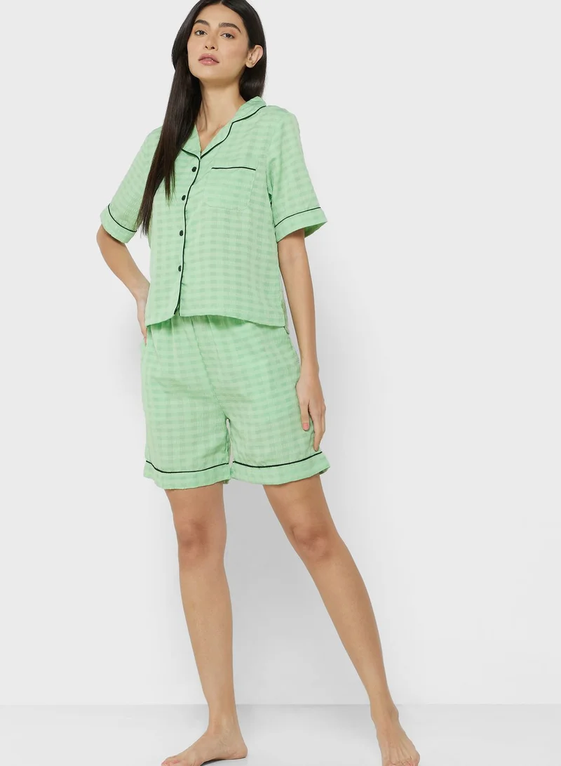 ELLA Self Stripe Pyjama Set