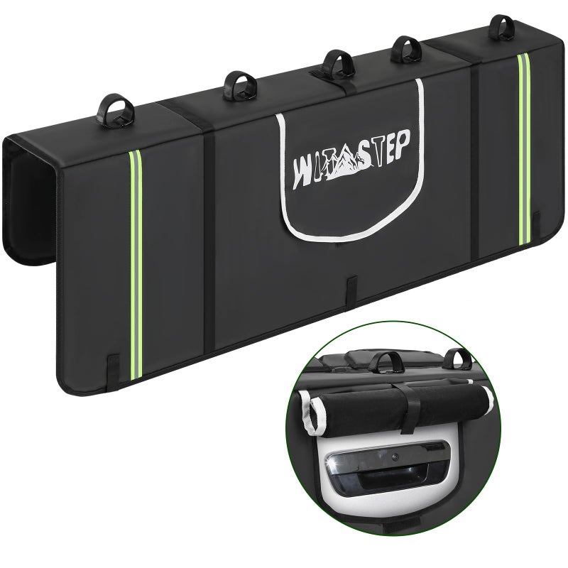 Tailgate Pad for Mountain Bike Upgrade Truck Tailgate Bike Pad with Reflective Strips Tool Pockets Heavy Duty MTB Tailgate Pad Pickup Tailgate Cover for 5 Bikes