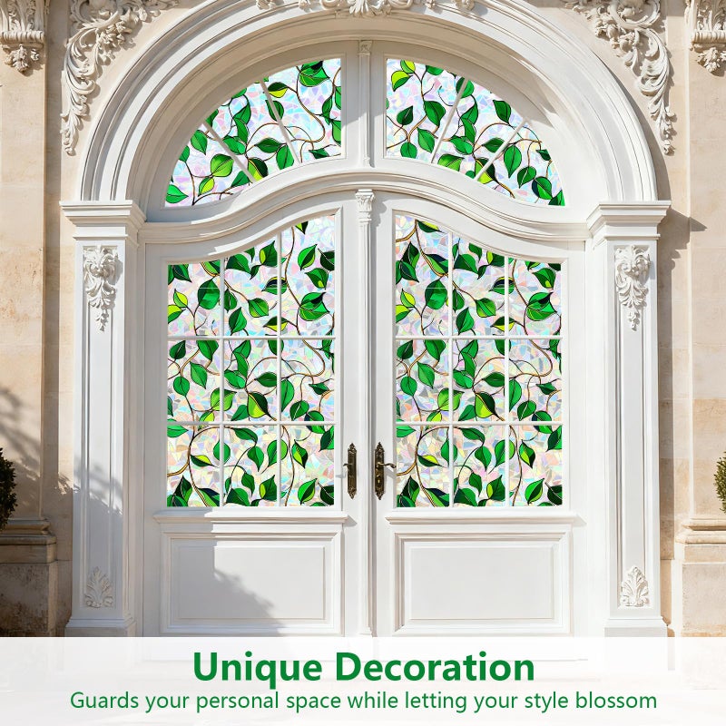 Kromapolis Window Privacy Film, Decorative Rainbow Stained Glass Window Clings, Static Cling Sun Blocking Colorful Decals Sticker, Removable Renter-Friendly Vinyl Covering, 17.5'' x 78.7'' - Image 5