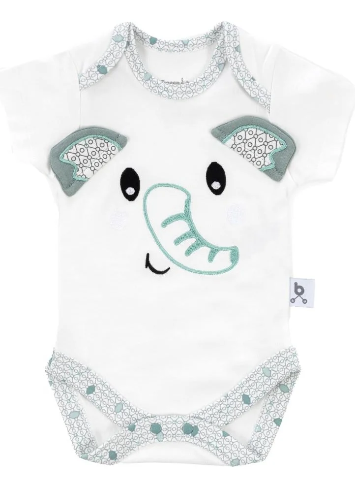 طفل يمشي Hero Embroidered Short Sleeve Body Elephant for Babies