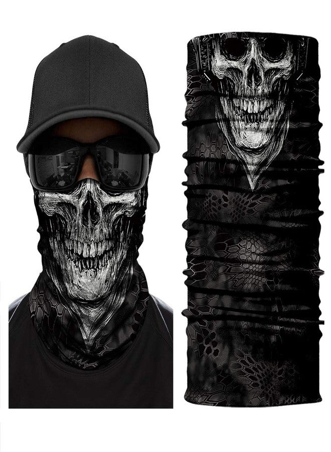 M-YOUNG Skull Face Sun Mask Half,Bandanas,Neck Gaiter, Headwear, Headband for Fishing, Hunting,Yard Work - Image 3