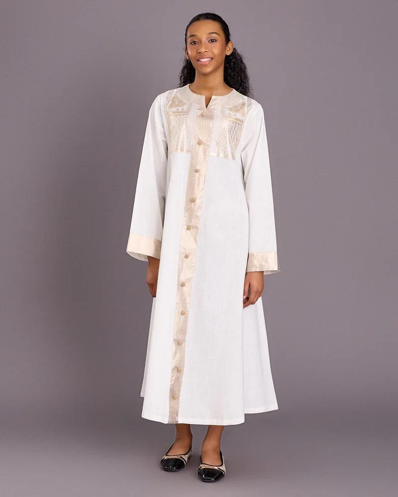 Redtag Senior Girls Cream Embellished Maxi Dress