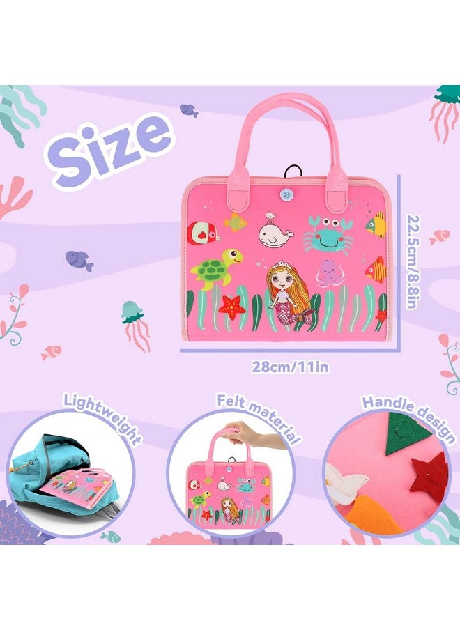 KolorFish - KolorFish Busy Board for Toddlers,Montessori Toys for Boys Girls 1 2 3 Year Old,Early Educational Activity Baby Sensory Toy,Autism Busy Book Travel Toys for Kids 3 4 5 6 7 Year Old (Underwater Pink) - Image 1
