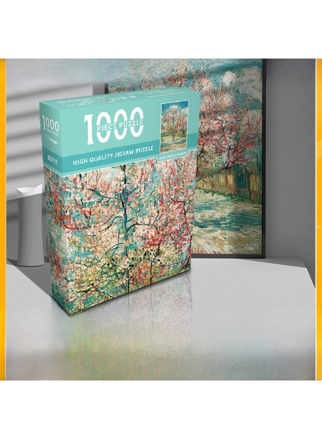 Puzzle 1000 Pieces Adult High Difficulty Decompression Children's Intelligence Toys Oil Painting Cartoon Paper Puzzle Wholesale-Color:Sunflower 83-103 - Image 2