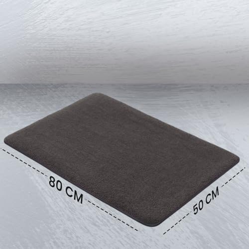 MAXOSHINE Microfiber Bathroom Mat Anti Skid-Highly Absorbent Super Soft Door Mats for Home Kitchen Living Room-2000 GSM Floor Mat (Grey, 50x80 cm-Pack of 1) - Image 2