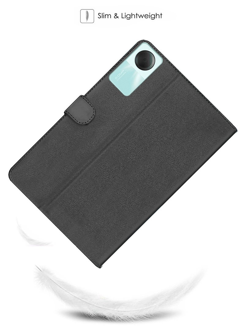 OMAKER غطاء ذكي فليب جلد ممتاز للحماية الكاملة مع قاعدة مغناطيسية لجهاز شاومي ريدمي باد SE 11 بوصة 2023 - أسود - Image 4