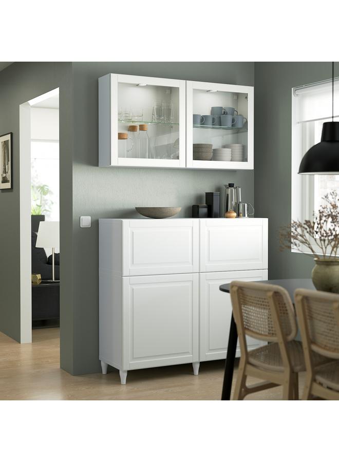 Zaboon Glass Door, White/Clear Glass, 60X64 Cm - Image 3