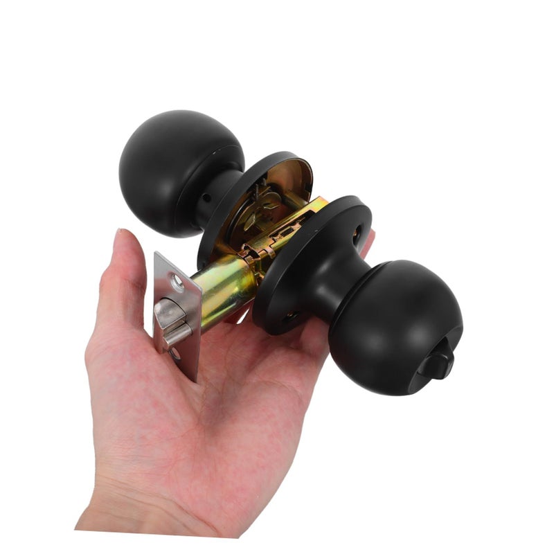 Keyed Entry Door Knob With Silent Lock Three Rod Handle Bedroom Bathroom - Image 5