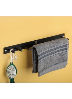 iSTAR iSTAR Stainless Steel Towel Stand/Towel Rod with Hook for Bathroom Cloth Hooks Hanger Door Wall Bedroom Bathroom Robe Hooks Rail for Hanging Round Shape Hook (Antique Black)  - Image 1
